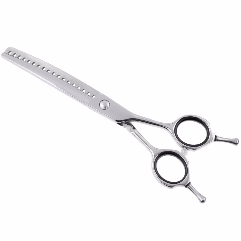 Zakrivljene čankers makaze za pse – 6.5" - 18 zubaca - Image 2