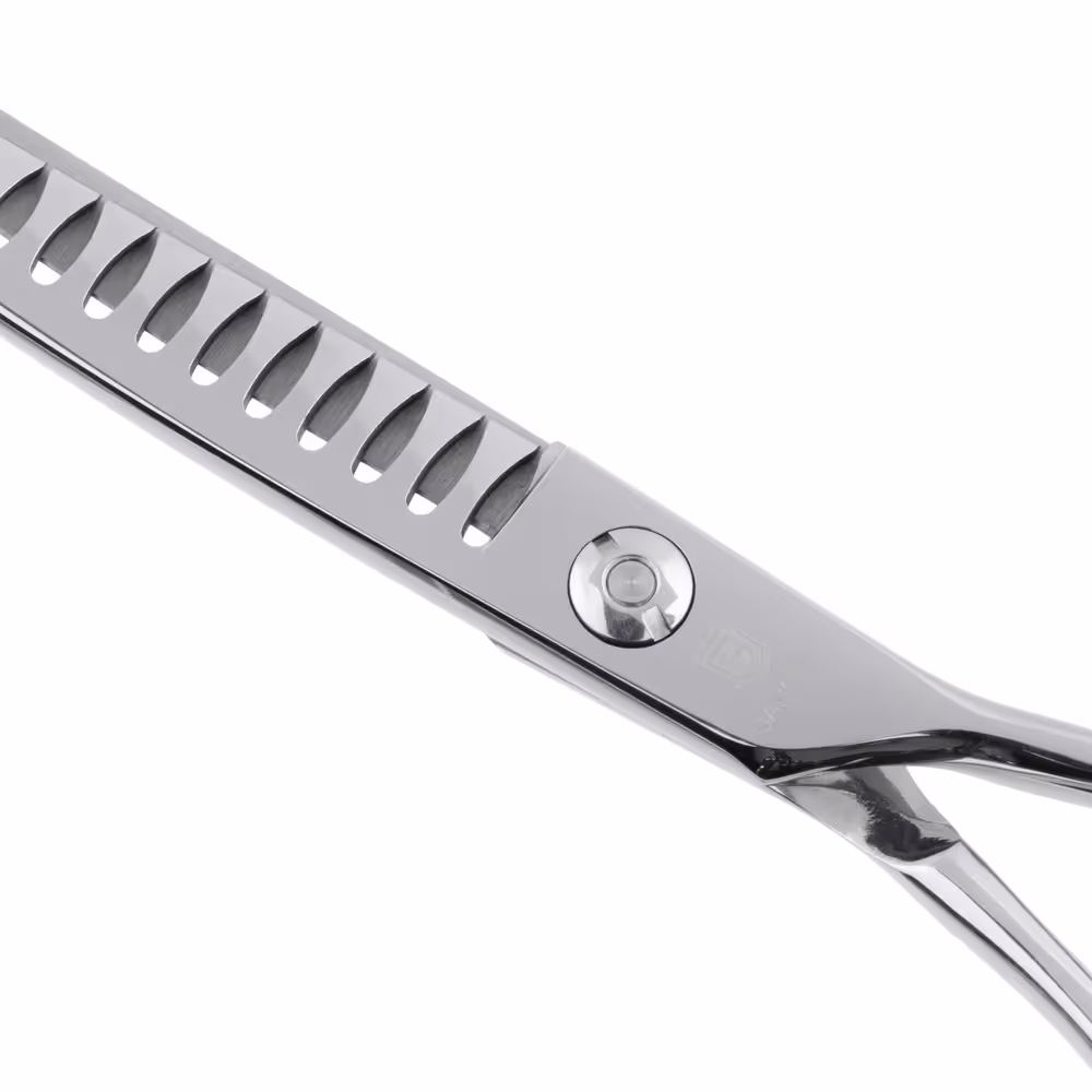 Zakrivljene čankers makaze za pse – 6.5" - 18 zubaca - Image 4