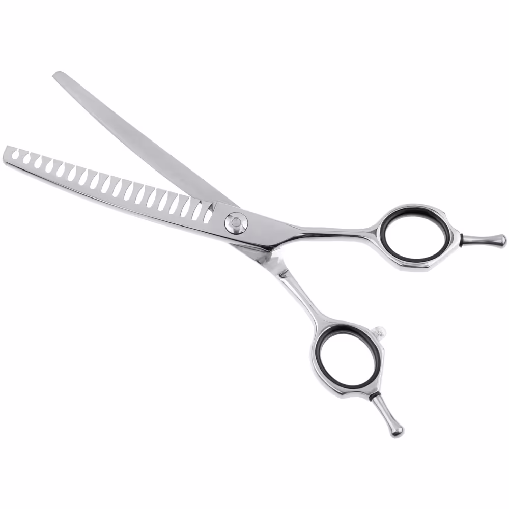 Zakrivljene čankers makaze za pse – 6.5" - 18 zubaca - Image 5