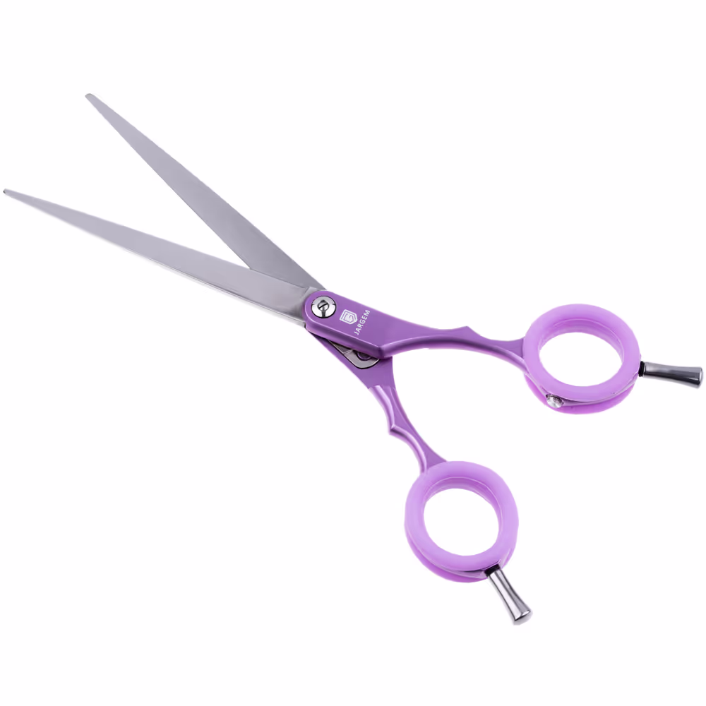 Prave makaze za pse 6.5 – Asian Style , ljubičasta boja - Image 2