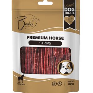 Poslastica za pse sa konjskim mesom 80g – Besta Premium Strips