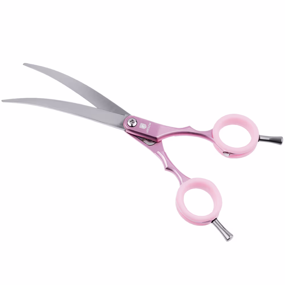 Makaze za pse zakrivljene – 6.5", roze - Image 2