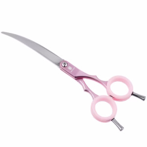 Makaze za pse zakrivljene – 6.5", roze