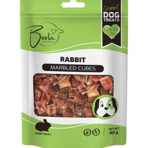 Poslastica za pse sa zečetinom 80g – Besta Marbeled Cubes